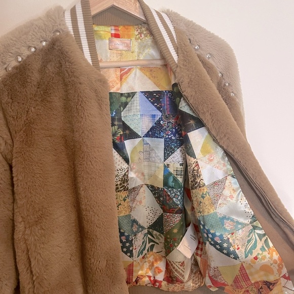 MOTHER Tan and Cream Bomber Jacket - Picture 13 of 16